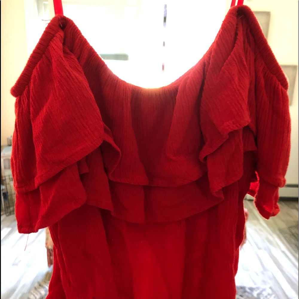 Red off the shoulder top